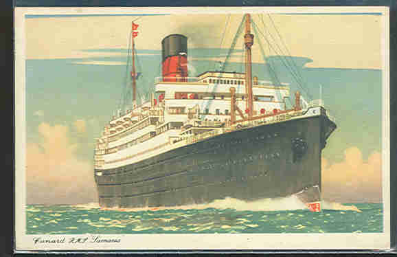 pc1523 postcard Cunard RMS Saxonia Ship MOBSC 